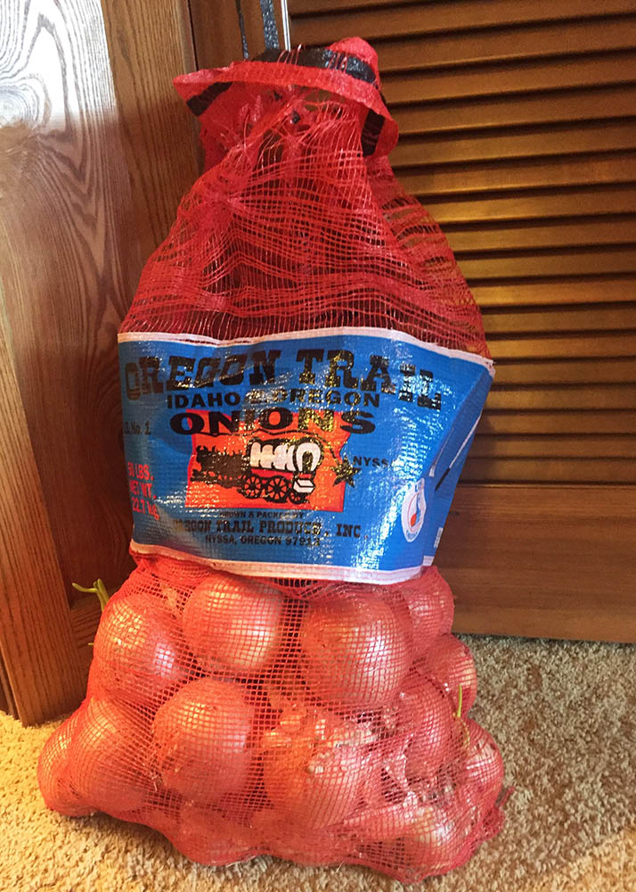 a large bag of onions