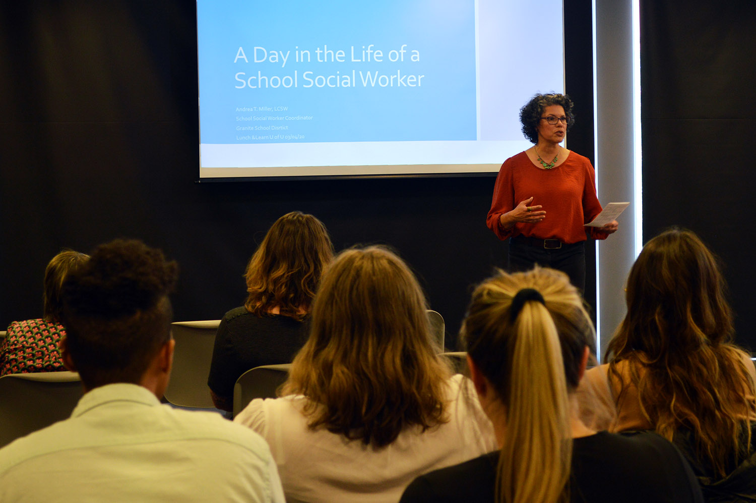 Dr. Tasha Keyes presenting about school social work