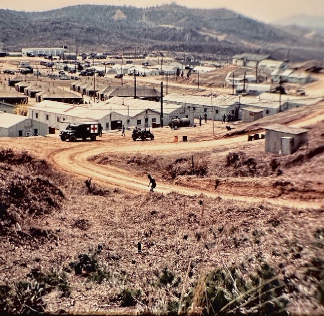 A photo taken of an American military camp Korea in 1968